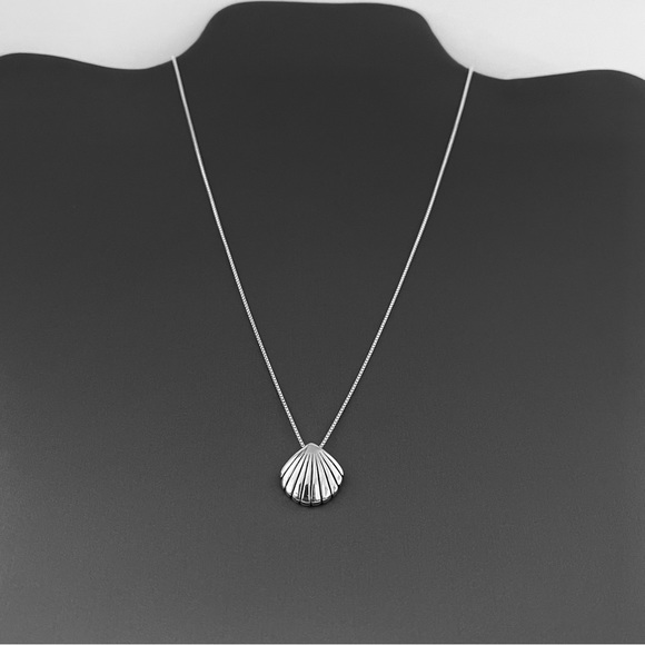 Sterling Silver Small Seashell Necklace, Beach Necklace, Silver Necklaces - Picture 5 of 14